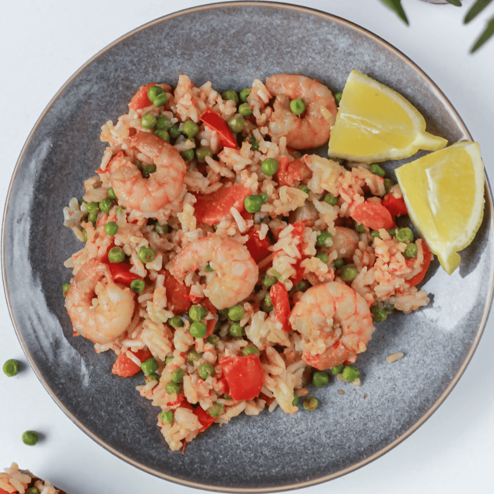 Lemon - garlic shrimp rice