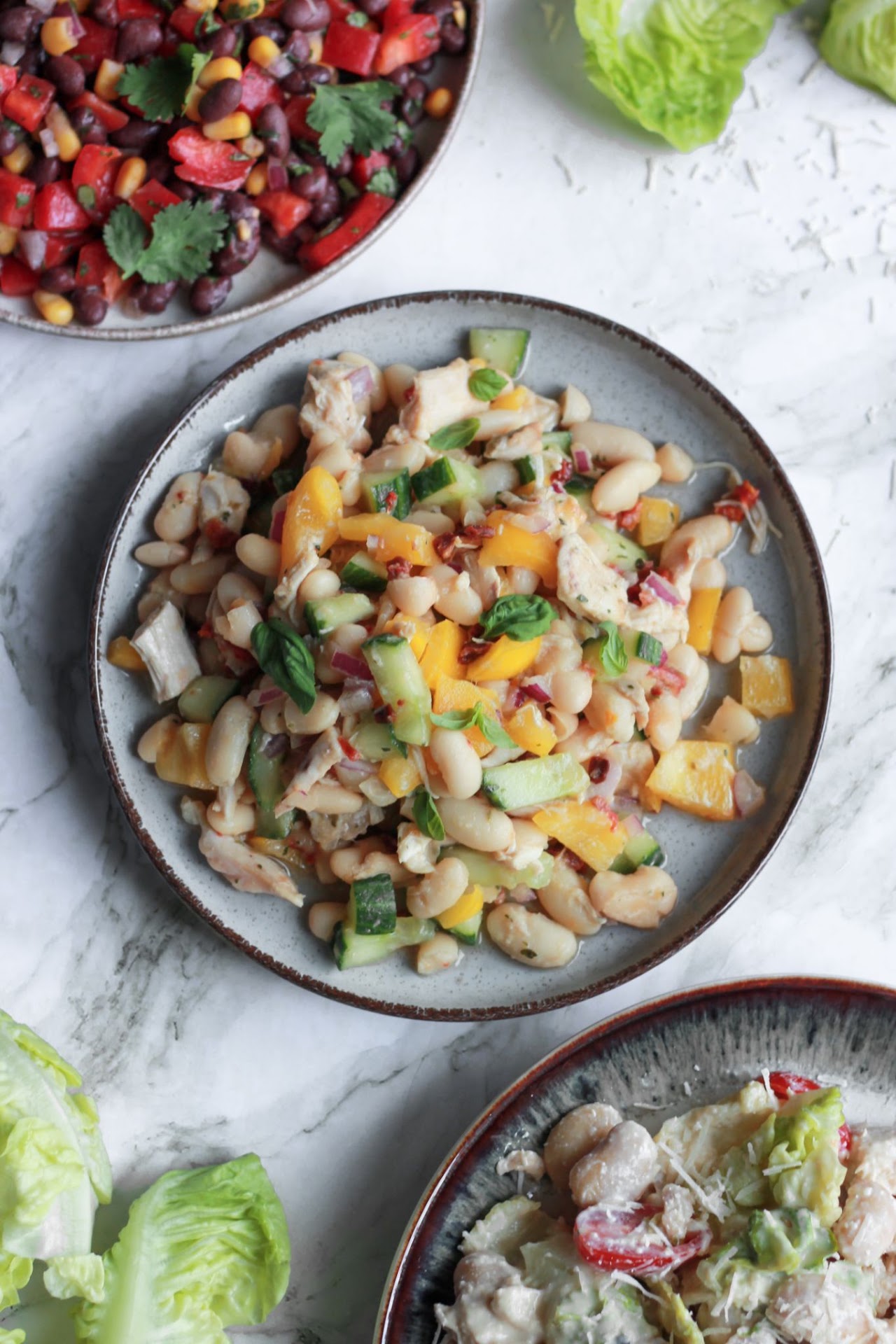 Honey - mustard dense bean salad