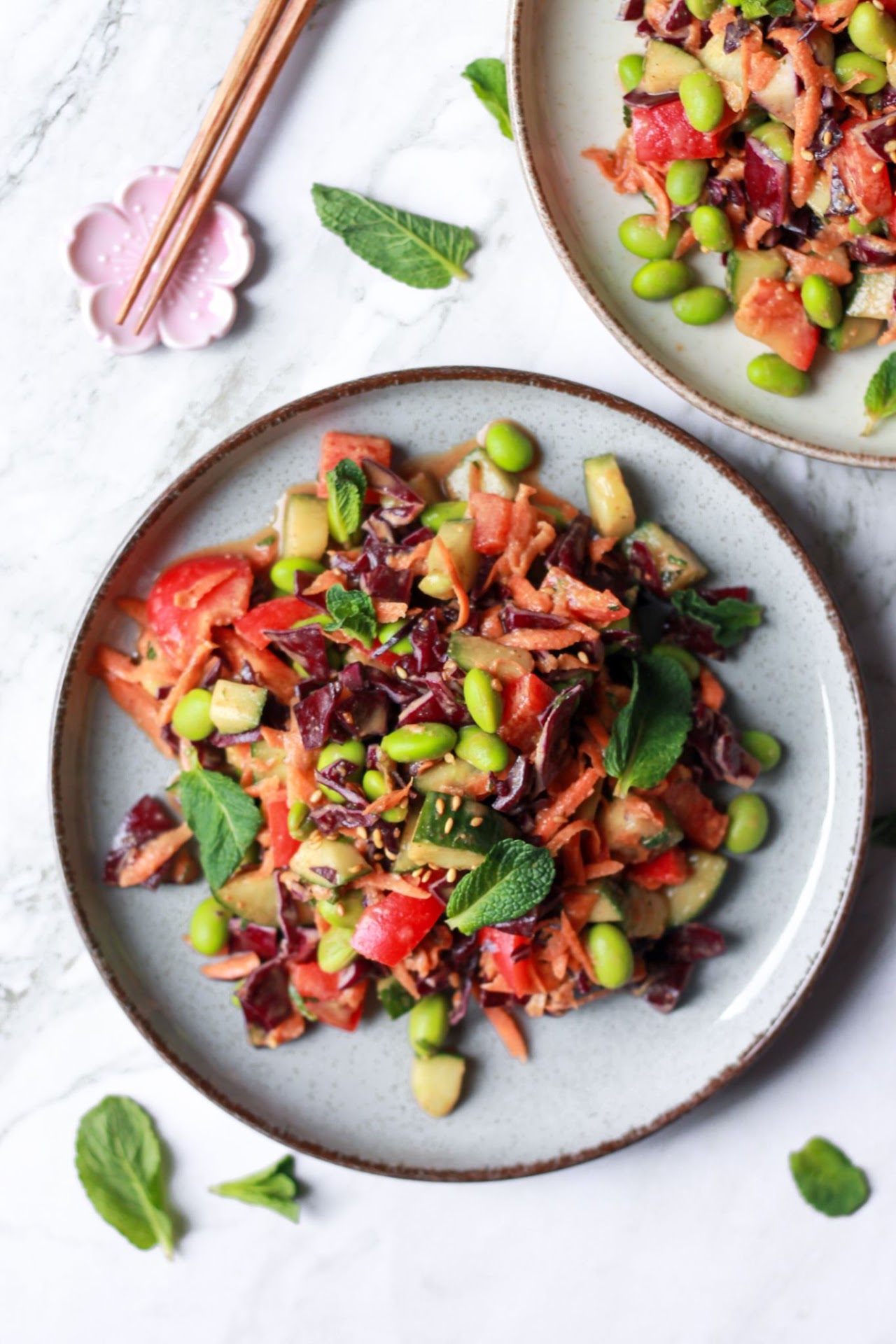 Summer roll dense bean salad