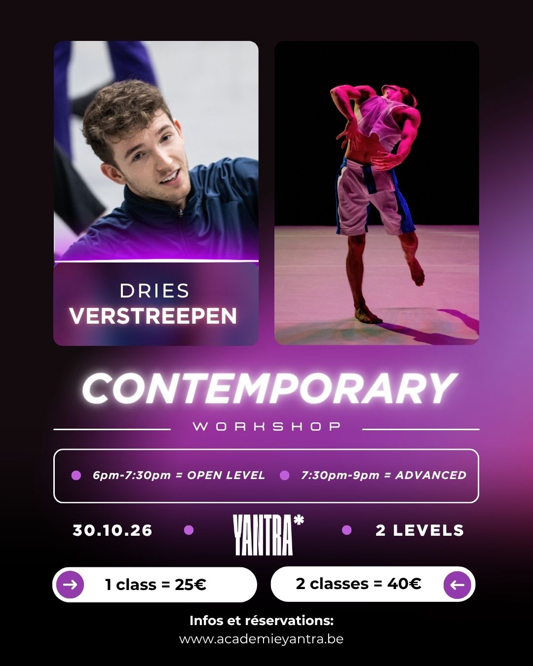 Contemporary Workshop: Dries Verstreepen (Open Level)
